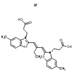CAS 登录号：89703-05-9， 3-(2-羧基乙基)-2-[(1E)-2-{(Z)-[3-(2-羧基乙基)-5-甲基-1,3-苯并硒唑-2(3H)-亚基]甲基}-1-丁烯-1-基]-5-甲基-1,3-苯并硒唑-3-鎓溴化物