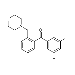 structure of CAS# 898750-92-0, (3-Chloro-5-fluorophenyl)[2-(4-morpholinylmethyl)phenyl]methanone;3'-Chloro-5'-fluoro-2-morpholinomethyl benzophenone