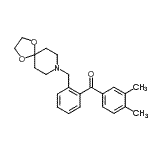 structure of CAS# 898756-14-4, (3,4-Dimethylphenyl)[2-(1,4-dioxa-8-azaspiro[4.5]dec-8-ylmethyl)phenyl]methanone;3',4'-dim<wbr>ethyl-2-[<wbr>8-(1,4-di<wbr>oxa-8-aza<wbr>spiro[4.5<wbr>]decyl)me<wbr>thyl]benz<wbr>ophenone