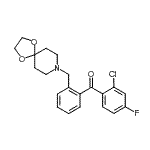 结构式 CAS# 898756-39-3, (2-氯-4-氟苯基)[2-(1,4-二氧杂-8-氮杂螺[4.5]癸-8-基甲基)苯基]甲酮