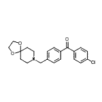 structure of CAS# 898757-82-9, (4-Chlorophenyl)[4-(1,4-dioxa-8-azaspiro[4.5]dec-8-ylmethyl)phenyl]methanone;4-chloro-<wbr>4'-[8-(1,<wbr>4-dioxa-8<wbr>-azaspiro<wbr>[4.5]decy<wbr>l)methyl]<wbr>benozphen<wbr>one