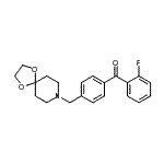 structure of CAS# 898758-08-2, [4-(1,4-Dioxa-8-azaspiro[4.5]dec-8-ylmethyl)phenyl](2-fluorophenyl)methanone;4'-[8-(1,<wbr>4-dioxa-8<wbr>-azaspiro<wbr>[4.5]decy<wbr>l)methyl]<wbr>-2-fluoro<wbr>benzophen<wbr>one