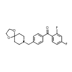 structure of CAS# 898758-43-5, (2,4-Difluorophenyl)[4-(1,4-dioxa-8-azaspiro[4.5]dec-8-ylmethyl)phenyl]methanone;2,4-diflu<wbr>oro-4'-[8<wbr>-(1,4-dio<wbr>xa-8-azas<wbr>piro[4.5]<wbr>decyl)met<wbr>hyl]benzo<wbr>phenone