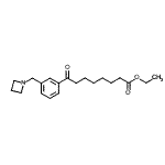 structure of CAS# 898761-20-1, Ethyl 8-[3-(1-azetidinylmethyl)phenyl]-8-oxooctanoate;ethyl 8-[3-(azetidinomethyl)phenyl]-8-oxooctanoate