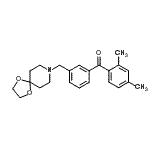 structure of CAS# 898761-83-6, (2,4-Dimethylphenyl)[3-(1,4-dioxa-8-azaspiro[4.5]dec-8-ylmethyl)phenyl]methanone;2,4-dimet<wbr>hyl-3'-[8<wbr>-(1,4-dio<wbr>xa-8-azas<wbr>piro[4.5]<wbr>decyl)met<wbr>hyl]benzo<wbr>phenone