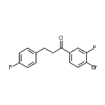 structure of CAS# 898768-43-9, 1-(4-Bromo-3-fluorophenyl)-3-(4-fluorophenyl)-1-propanone;4'-bromo-3'-fluoro-3-(4-fluorophenyl)propiophenone