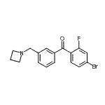 structure of CAS# 898771-97-6, [3-(1-Azetidinylmethyl)phenyl](4-bromo-2-fluorophenyl)methanone;3'-azetidinomethyl-4-bromo-2-fluorobenzophenone