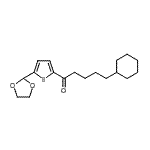 结构式 CAS# 898772-78-6, 5-环己基-1-[5-(1,3-二氧戊环-2-基)-2-噻吩基]-1-戊酮
