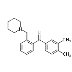 structure of CAS# 898773-33-6, (3,4-Dimethylphenyl)[2-(1-piperidinylmethyl)phenyl]methanone;3',4'-Dimethyl-2-piperidinomethyl benzophenone