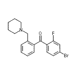 structure of CAS# 898773-57-4, (4-Bromo-2-fluorophenyl)[2-(1-piperidinylmethyl)phenyl]methanone;4-Bromo-2-fluoro-2'-piperidinomethyl benzophenone
