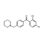 structure of CAS# 898775-44-5, (2-Chloro-4-fluorophenyl)[4-(1-piperidinylmethyl)phenyl]methanone;2-chloro-4-fluoro-4'-piperidinomethyl benzophenone