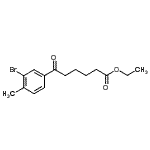 structure of CAS# 898776-86-8, Ethyl 6-(3-bromo-4-methylphenyl)-6-oxohexanoate;ethyl 6-(3-bromo-4-methylphenyl)-6-oxohexanoate