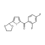 structure of CAS# 898778-76-2, (2,4-Difluorophenyl)[5-(1,3-dioxolan-2-yl)-2-thienyl]methanone;2-(2,4-Difluorobenzoyl)-5-(1,3-dioxolan-2-yl)thiophene