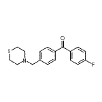 structure of CAS# 898782-69-9, (4-Fluorophenyl)[4-(4-thiomorpholinylmethyl)phenyl]methanone;4-fluoro-4'-thiomorpholinomethyl benzophenone
