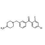 structure of CAS# 898789-18-9, (4-Chloro-2-fluorophenyl){3-[(4-methyl-1-piperazinyl)methyl]phenyl}methanone;4-chloro-2-fluoro-3'-(4-methylpiperazinomethyl) benzophenone