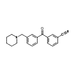 结构式 CAS# 898792-70-6, 3-[3-(1-哌啶基甲基)苯甲酰基]苯甲腈