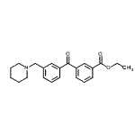结构式 CAS# 898792-78-4, 乙基3-[3-(1-哌啶基甲基)苯甲酰基]苯甲酸酯