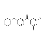 结构式 CAS# 898793-44-7, (3-氯-5-氟苯基)[3-(1-哌啶基甲基)苯基]甲酮