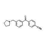 structure of CAS# 898794-15-5, 4-[3-(1-Pyrrolidinylmethyl)benzoyl]benzonitrile;4'-cyano-3-pyrrolidinomethyl benzophenone