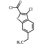 结构式 CAS# 901555-86-0, 3-氯-6-乙基-1-苯并噻吩-2-甲酰氯