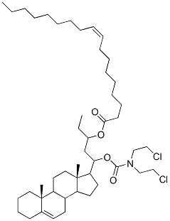 CAS 登录号：90343-98-9， N-(3-(油酰氧基)雄甾-5-烯-17-基(戊氧羰基))-N-N-双(2-氯乙基)胺