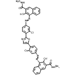 CAS 登录号：90427-34-2， 4,4'-{1,3,4-恶二唑-2,5-二基二[(3-氯-4,1-亚苯基)-2,1-二氮烯二基]}二(3-羟基-N-甲基-2-萘甲酰胺)
