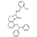 CAS 登录号：90467-27-9， 二苯基甲基(6R,7R)-7-[(E)-(2-羟基苄亚基)氨基]-3-(羟基甲基)-8-氧代-5-硫杂-1-氮杂双环[4.2.0]辛-2-烯-2-羧酸酯