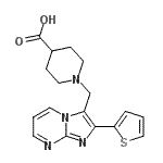 CAS 登录号：904817-43-2， 1-{[2-(2-噻吩基)咪唑并[1,2-a]嘧啶-3-基]甲基}-4-哌啶羧酸