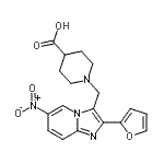 CAS 登录号：904817-98-7， 1-{[2-(2-呋喃基)-6-硝基咪唑并[1,2-a]吡啶-3-基]甲基}-4-哌啶羧酸