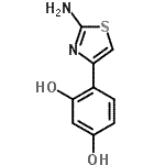 结构式 CAS# 90850-44-5, 4-(2-氨基-1,3-噻唑-4-基)-1,3-苯二酚