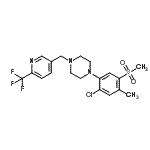 CAS 登录号：909666-43-9， 1-[2-氯-4-甲基-5-(甲基磺酰基)苯基]-4-{[6-(三氟甲基)-3-吡啶基]甲基}哌嗪