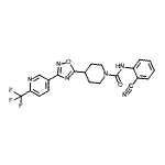 CAS#: 909677-17-4， N-(2-Cyanophenyl)-4-{3-[6-(trifluoromethyl)-3-pyridinyl]-1,2,4-oxadiazol-5-yl}-1-piperidinecarboxamide