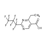 CAS#: 914201-17-5， 4-Ethyl-2-(heptafluoropropyl)-5-pyrimidinecarboxylic acid