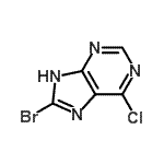 结构式 CAS# 914220-07-8, 8-溴-6-氯-9H-嘌呤