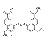 CAS 登录号：91776-84-0， 1-乙基-4-{(1E,3E)-3-[1-乙基-6-(甲氧羰基)-4(1H)-喹啉基亚基]-1-丙烯-1-基}-6-(甲氧羰基)喹啉鎓碘化物