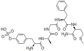 CAS 登录号：92175-45-6， (3aS-(3aalpha,4beta,6aalpha))-O-磺基-L-酪氨酰-D-丙氨酰甘氨酰-L-苯丙氨酰-L-蛋氨酰胺