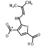 CAS 登录号：92660-65-6， 5-(2-异亚丙基肼基)-4-硝基-2-噻吩羧酸