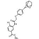 结构式 CAS# 934593-90-5, 甲基3-({[4-(金刚烷-2-基)苯氧基]乙酰基}氨基)-4-羟基苯甲酸酯