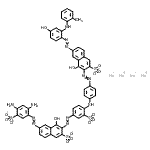 CAS 登录号：93777-10-7， 6-[(2,4-二氨基-5-磺基苯基)偶氮]-4-羟基-3-[[4-[[4-[[1-羟基-7-[[4-羟基-2-[(2-甲基苯基)氨基]苯基]偶氮]-3-磺基-2-萘基]偶氮]苯基]氨基]-3-磺基苯基]偶氮]-2-萘磺酸四钠盐