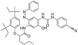 CAS 登录号：93783-17-6， 2-[2,4-双(1,1-二甲基丙基)苯氧基]-N-[4-[[[(4-氰基苯基)氨基]羰基]氨基]-5-羟基-2-(苯基偶氮)苯基]己酰胺