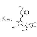 CAS 登录号：93857-83-1， 2-({3-烯丙基-5-[2-(1-乙基-4(1H)-喹啉基亚基)亚乙基]-4-氧代-1,3-噻唑烷-2-亚基}甲基)-3-乙基-5,6-二甲基-1,3-苯并恶唑-3-鎓硫酸乙酯盐