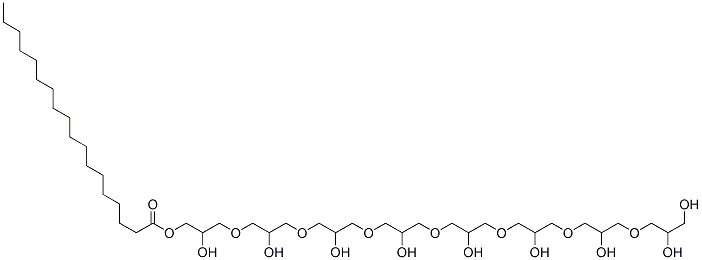 CAS 登录号：94023-28-6， 2,6,10,14,18,22,26,30,31-九羟基-4,8,12,16,20,24,28-七氧杂三十一烷-1-基十八烷酸酯