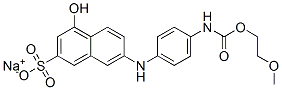 CAS 登录号：94086-84-7， 4-羟基-7-[4-[(2-甲氧基乙氧基羰基)氨基]苯胺基]萘-2-磺酸钠