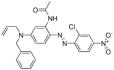 CAS 登录号：94157-89-8， N-[2-[(2-氯-4-硝基苯基)偶氮]-5-[(苯基甲基)烯丙基氨基]苯基]乙酰胺
