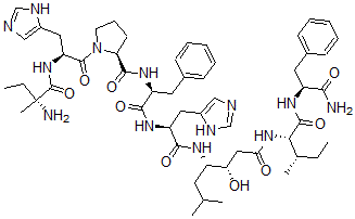 CAS 登录号:94162-23-9, 异缬氨酰-组氨酰-脯氨酰-苯丙氨酰-组氨酰-抑胃酶氨酸-亮氨酰-苯丙氨酸