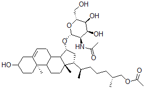 CAS 登录号：94425-99-7， [(25R)-26-(乙酰氧基)-3alpha-羟基胆甾-5-烯-15alpha-基] 2-(乙酰基氨基)-2-脱氧-beta-D-吡喃葡萄糖苷