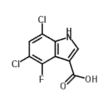 CAS 登录号：948581-70-2， 5,7-二氯-4-氟-1H-吲哚-3-羧酸