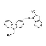 结构式 CAS# 94941-30-7, 1-(9-乙基-9H-咔唑-3-基)-N-(2-甲基-2,3-二氢-1H-吲哚-1-基)甲亚胺