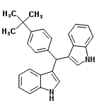 CAS 登录号：94944-80-6， 3,3'-{[4-(2-甲基-2-丙基)苯基]亚甲基}二(1H-吲哚)