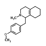 CAS 登录号：95422-34-7， 1-(4-甲氧基苄基)-2-甲基-1,2,3,4,5,6,7,8-八氢异喹啉